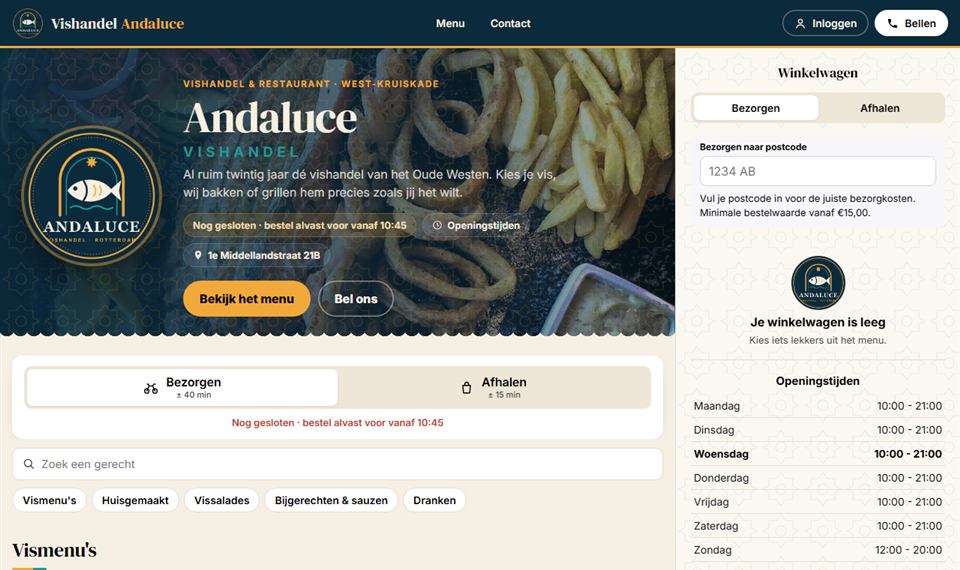 Voorbeeld: website van Vishandel Andaluce